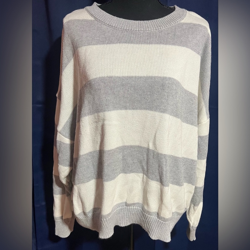 Stella Tweed Gray and Cream Knit Sweater